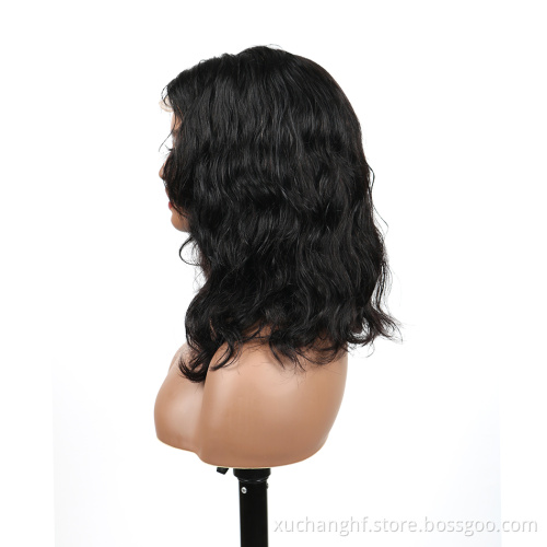 Wholesale Human Hair Lace Front Short Bob Body Wave Wig,Full Hd Frontal Wig Ocean Wave Bob Wig,13*4 Brazilian Human Hair Wigs
